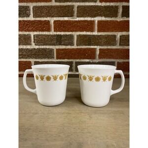 Pyrex Corning Butterfly Gold Coffee Tea Mug Cup Corelle Vintage Milk lot 2